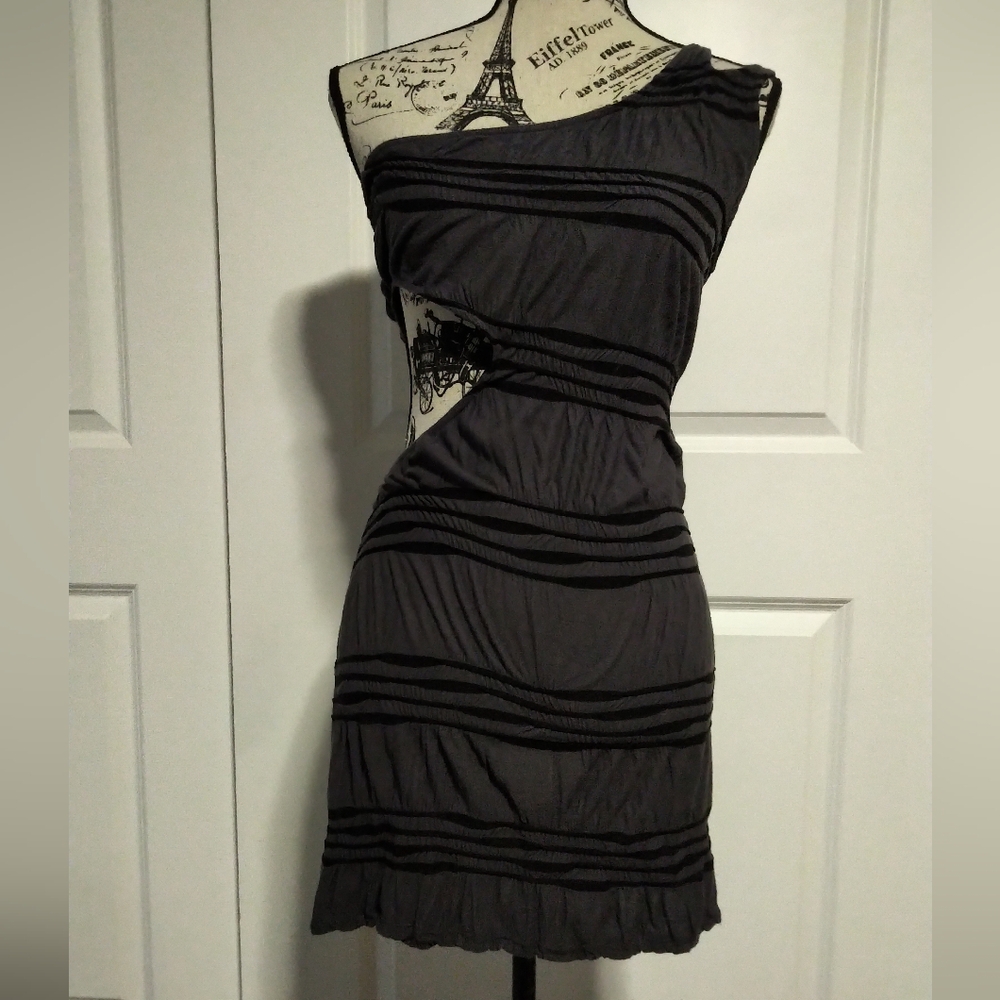 Windsor Dark Grey & Black Dress - Size L